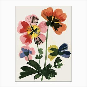 Painted Florals Geranium 2 Canvas Print