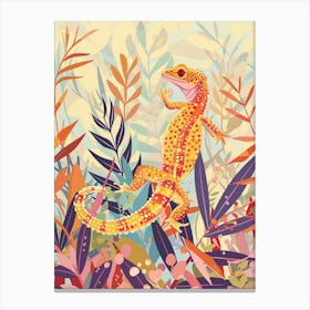 Orange Leopard Gecko Abstract Modern Illustration 1 Canvas Print