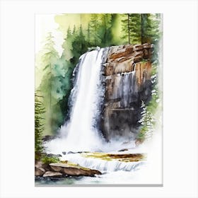 Amnicon Falls State Park Waterfall, United States Water Colour  (3) Canvas Print