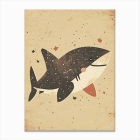 Cute Muted Pastels Storybook Style Shark 1 Canvas Print