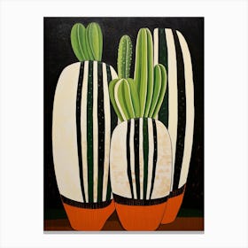 Modern Abstract Cactus Painting Zebra Cactus 1 Canvas Print