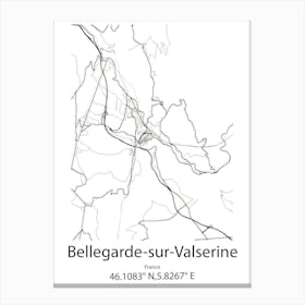 Bellegarde Sur Valserine,France Minimalist Map Canvas Print