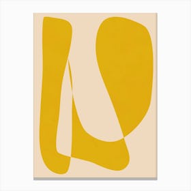 Minimalist Aesthetic Modern Abstract Shapes in Yellow Canvas Print