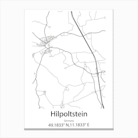 Hilpoltstein,Germany Minimalist Map Canvas Print