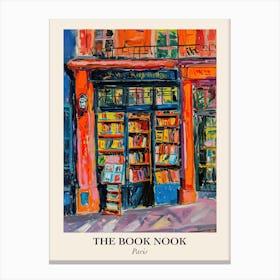 Paris Book Nook Bookshop 4 Poster Canvas Print