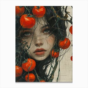 Girl With Tomatoes Canvas Print