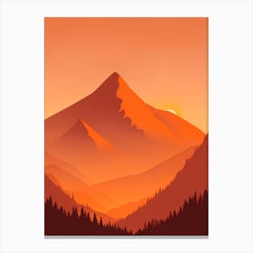 Misty Mountains Vertical Composition In Orange Tone 138 Canvas Print