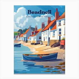 Beadnell England Northumberland Digital Travel Illustration Canvas Print