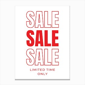 Sale white and red for market Canvas Print