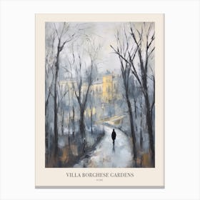 Winter City Park Poster Villa Borghese Gardens Rome 1 Canvas Print