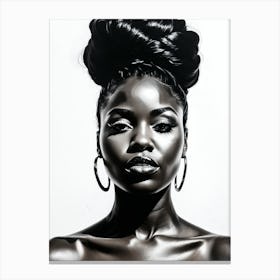 Mural Photo Of Beautiful Black Woman 5 Canvas Print