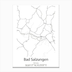 Bad Salzungen,Germany Minimalist Map Canvas Print