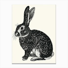 Belgian Hare Blockprint Illustration 4 Canvas Print