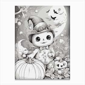 Halloween Skeleton Canvas Print