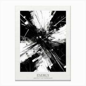 Energy Abstract Black And White 2 Poster Canvas Print