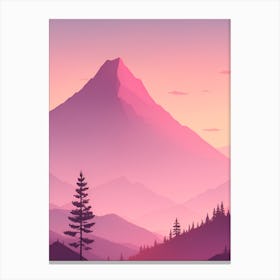 Misty Mountains Vertical Background In Pink Tone 72 Canvas Print