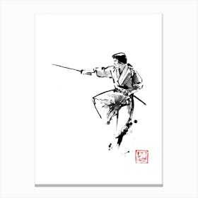 Jumping Samurai Canvas Print