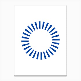 Blue And White Circle Canvas Print