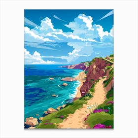 Cliff Path To The Sea Canvas Print