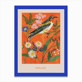 Spring Birds Poster Swallow 7 Canvas Print