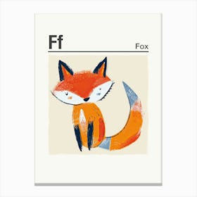 Animals Alphabet Fox 1 Canvas Print