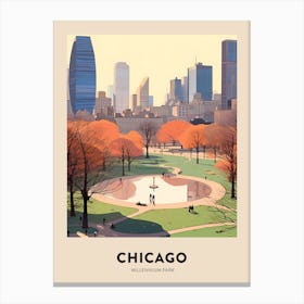 Millennium Park Chicago Travel Poster Canvas Print