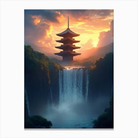 Pagoda At Sunset Toile