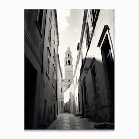 Split, Croatia, Black And White Old Photo 1 Canvas Print