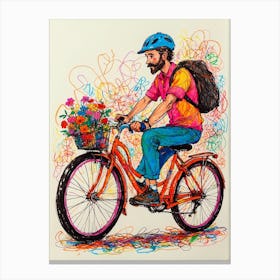 Man On A Bike Canvas Print