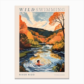 Wild Swimming At River Nidd Yorkshire 2 Poster Canvas Print
