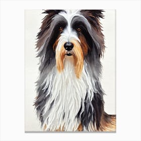 Bearded Collie 4 Watercolour dog Canvas Print