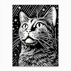 Celestial Furtrails, Psychedelic Cats series Canvas Print