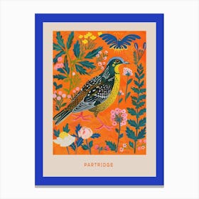 Spring Birds Poster Partridge 3 Canvas Print