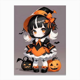 Cute Halloween Witch 2 Canvas Print