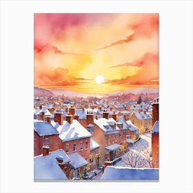 Snowy Christmas Morning Sunrise Canvas Print