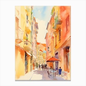 Rome, Italy Watercolour Streets 7 Canvas Print