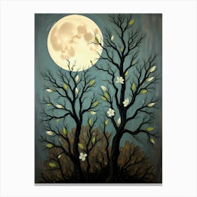 Full Moon Over Trees 2 Canvas Print