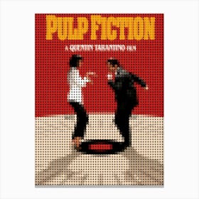 Pulp Fiction In A Pixel Dots Art Style Canvas Print