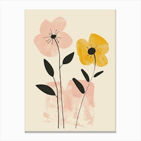 Two Yellow Flowers Canvas Print