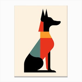 Dog Minimalist Abstract 8 Canvas Print
