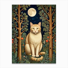 William Morris Cat In The Woods 2 Canvas Print