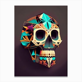 Skull With Geometric Designs 1 Mexican Canvas Print