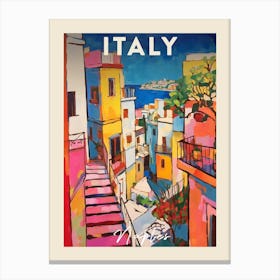 Naples Italy 4 Fauvist Painting Travel Poster Canvas Print
