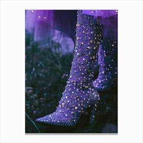 Purple Boots with sparkles Canvas Print