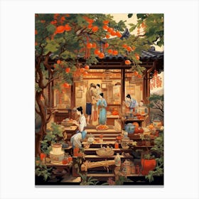 Chinese Tea Culture Vintage Illustration 6 Canvas Print