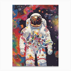 Astronaut Colourful Illustration 14 Canvas Print
