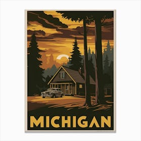 Vintage Travel Poster Michigan Canvas Print