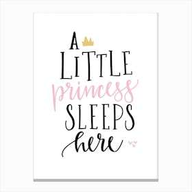 Little Princess Sleeps Here Canvas Print