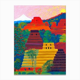 Tikal National Park Guatemala Abstract Colourful Canvas Print