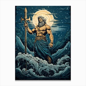  An Illustration Of The Greek God Poseidon 11 Canvas Print